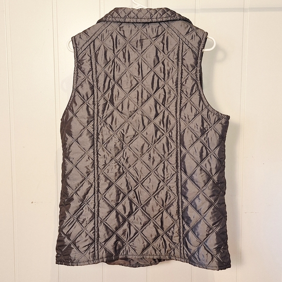 NWOT MARC NEW YORK Womens  Metallic Gray Quilted Vest Size Large - Picture 2 of 4